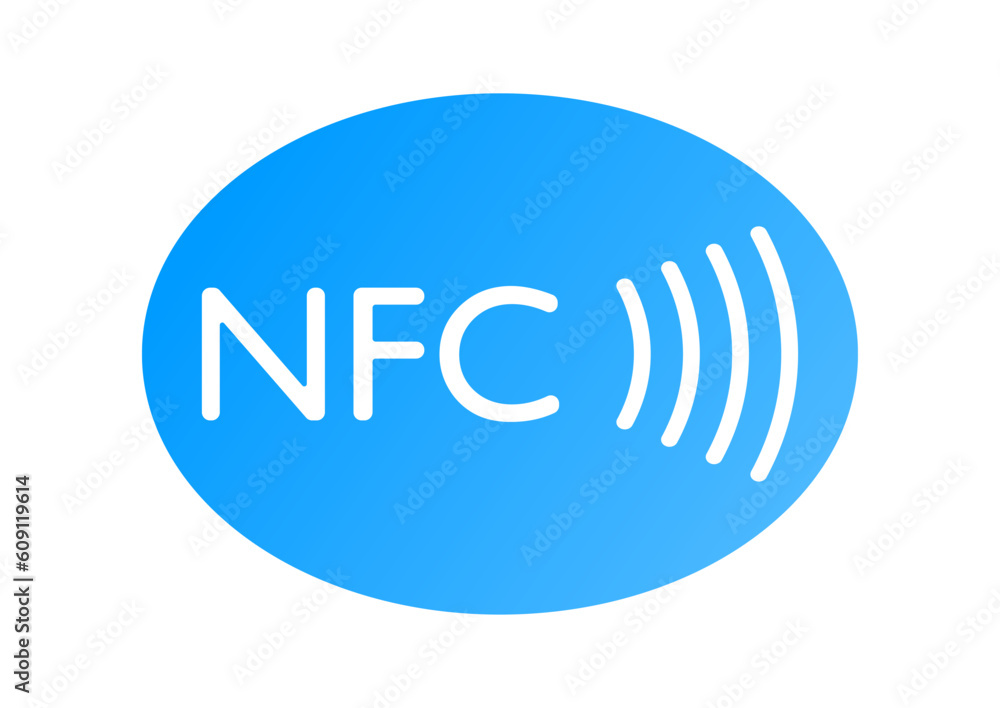 NFC icon blue, NFC technology, vector logo, Vector NFC icon blue, NFC technology, vector logo, Vector