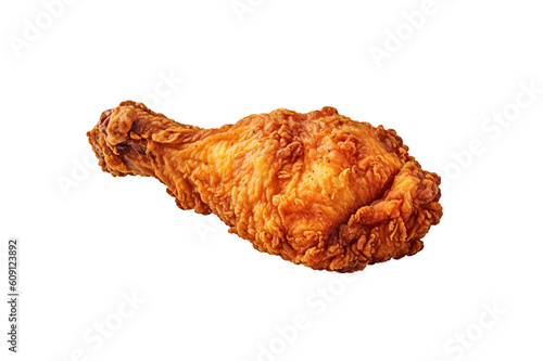 fried chicken isolated transparency background. Generative AI 