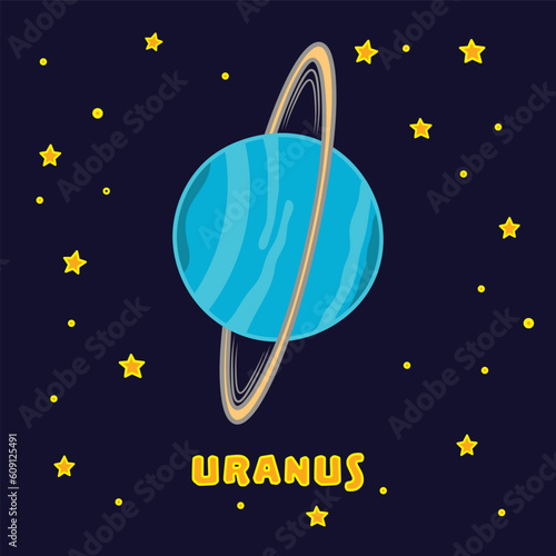 Vector illustration color children uranus icon flat design illustration