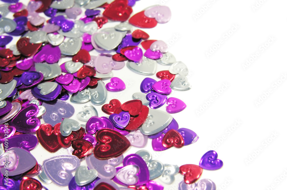 Heart shaped metallic confetti