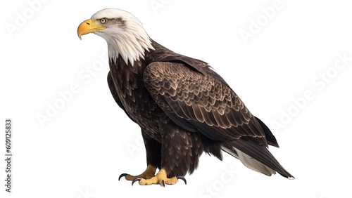 Bald Eagle isolated on transparent background created with generative AI technology