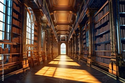 library full of book inspiration professional photography ai generated