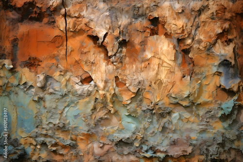Colorful gritty painted texture background, AI generated