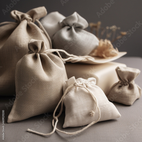 Linen bags. Abstraction.