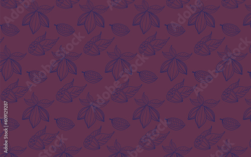 Seamless pattern with cocoa beans