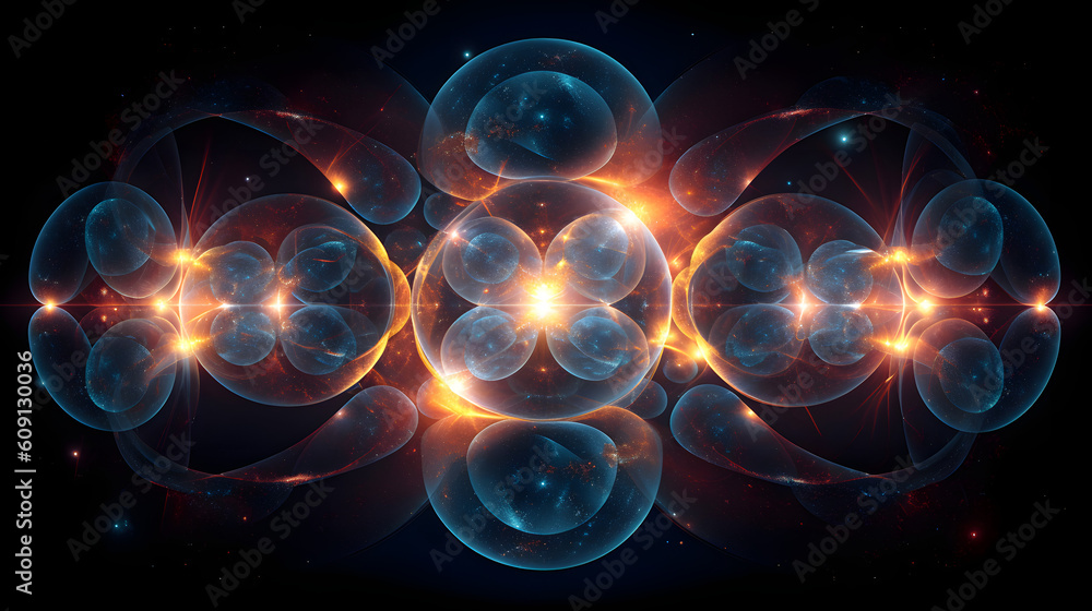 Glowing orbs forming an intricate pattern reminiscent of a celestial map created with Generative AI technology Glowing orbs forming an intricate pattern reminiscent of a celestial map created with Generative AI technology