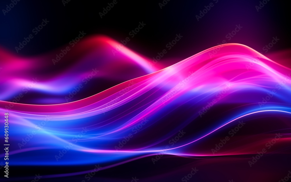 Synthwave style high-speed neon waves and bokeh lighting . Futuristic wallpaper, symbolizing data of information age transfer in a visually captivating design. Wallpaper, Illustrative Generative AI. Synthwave style high-speed neon waves and bokeh lighting . Futuristic wallpaper, symbolizing data of information age transfer in a visually captivating design. Wallpaper, Illustrative Generative AI.