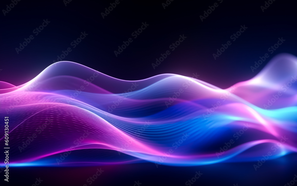 Synthwave style high-speed neon waves and bokeh lighting . Futuristic wallpaper, symbolizing data of information age transfer in a visually captivating design. Wallpaper, Illustrative Generative AI. Synthwave style high-speed neon waves and bokeh lighting . Futuristic wallpaper, symbolizing data of information age transfer in a visually captivating design. Wallpaper, Illustrative Generative AI.