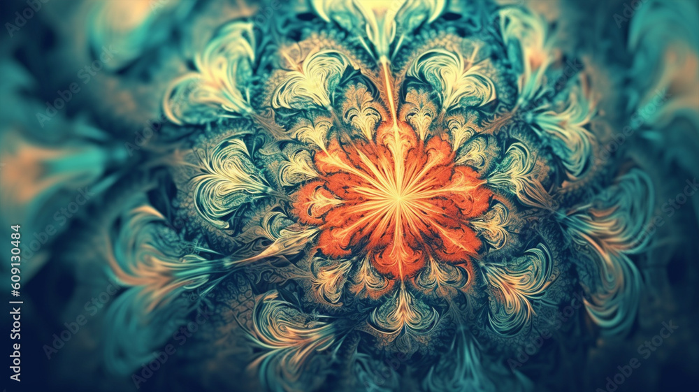 Abstract background of Mesmerizing Fractal Patterns. Generative AI Abstract background of Mesmerizing Fractal Patterns. Generative AI