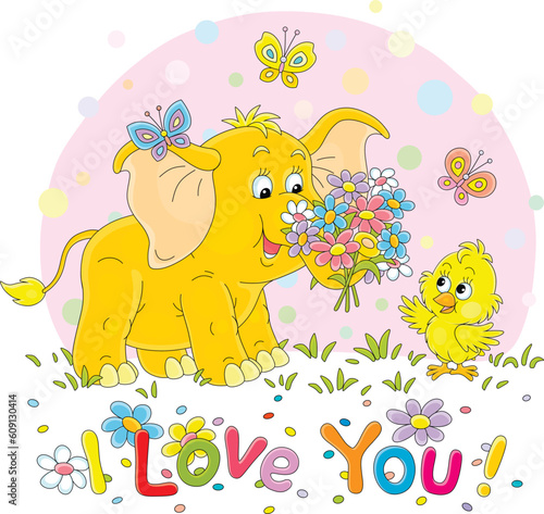 I love you card with a litt...