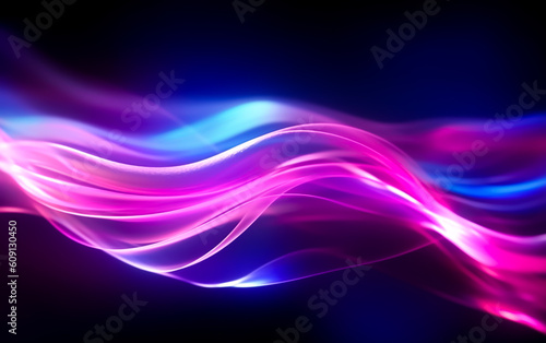 Synthwave style high-speed neon waves and bokeh lighting . Futuristic wallpaper, symbolizing data of information age transfer in a visually captivating design. Wallpaper, Illustrative Generative AI.