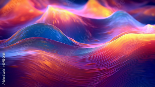 Title  Abstract background of Flowing Neon Energy. Generative AI