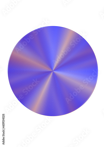 interessante kreisfigur mit vielen konzentrischen ringen und vier strukturierten sektoren in den farben blau und rot schillernd, modern art, 