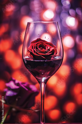 Ultra Detailed 8K Red Wine Pouring into Wine Glass with Backlight Generative AI