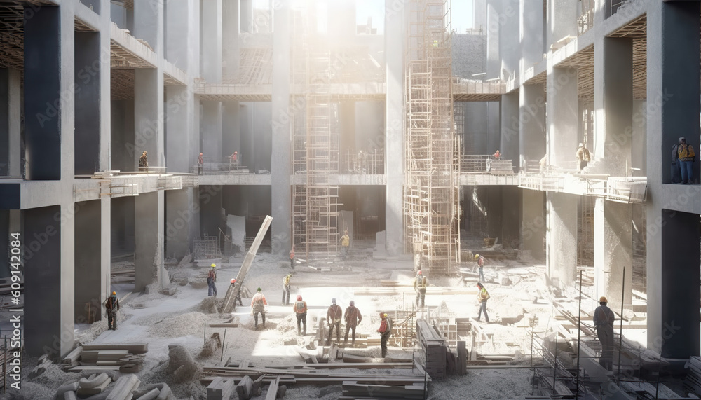 Construction of Concrete Cathedral Modern Architecture Construction of Concrete Cathedral Modern Architecture