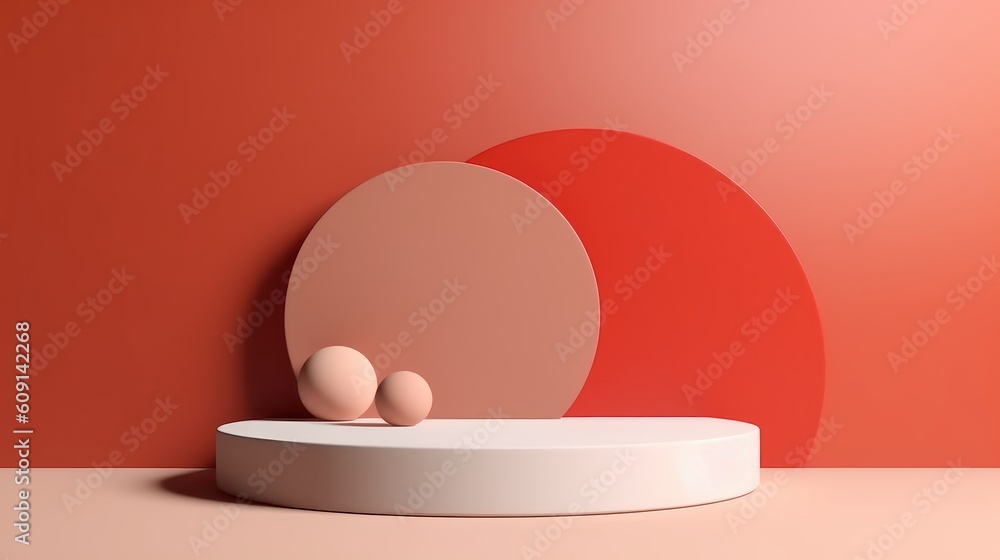 Minimal abstract background from simple 3d geometric figures for branding and product presentation, AI generative Minimal abstract background from simple 3d geometric figures for branding and product presentation, AI generative