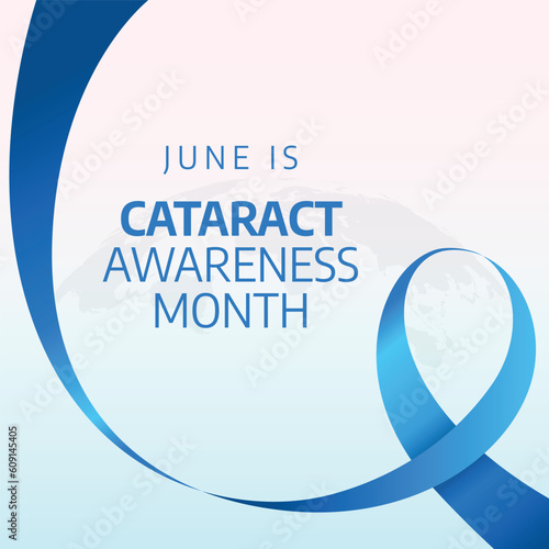 cataract awareness month. cataract ribbon. blue ribbon design for cataract awareness.