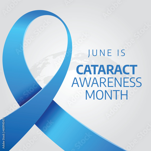 cataract awareness month. cataract ribbon. blue ribbon design for cataract awareness.