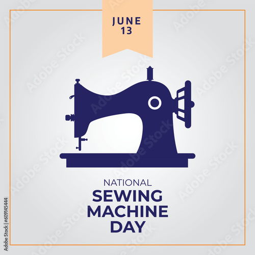 sewing machine day vector design. sewing machine illustration. sewing machine silhouette. flat vector design.