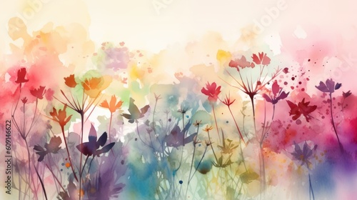 natural floral botanical multicolored background with free space for text © iloli