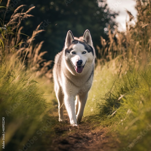 Serene Siberian Husky Enjoying a Peaceful Nature Walk