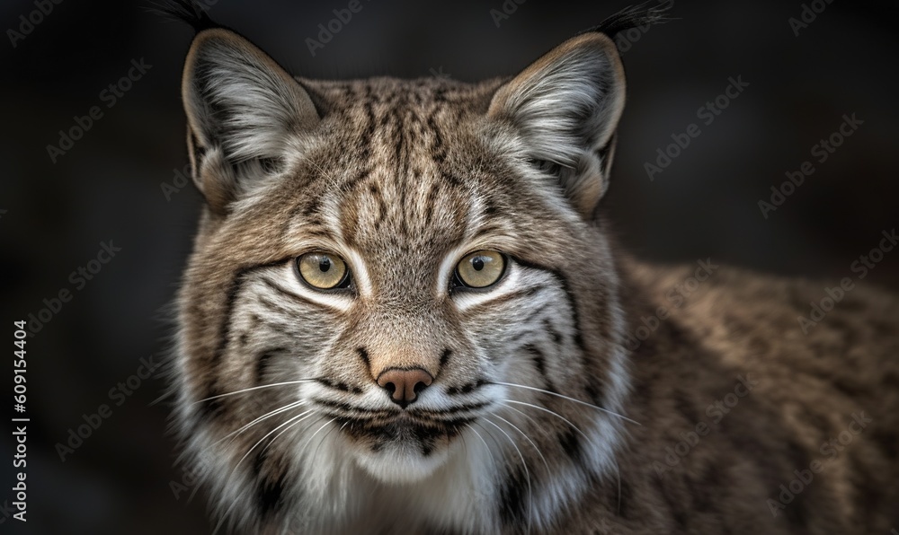 a close up of a cat with yellow eyes and a black background. generative ai a close up of a cat with yellow eyes and a black background. generative ai