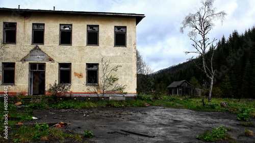 Abandoned old school in the village