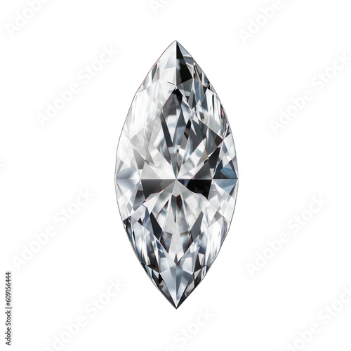 Diamond marquise cut isolated on white created with Generative AI photo