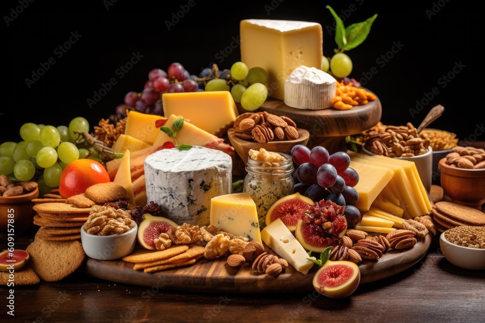 Gourmet Cheese with crackers and fruit