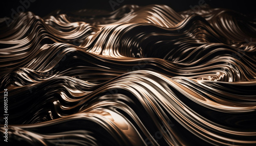 Smooth metallic wave pattern reflects futuristic elegance generated by AI