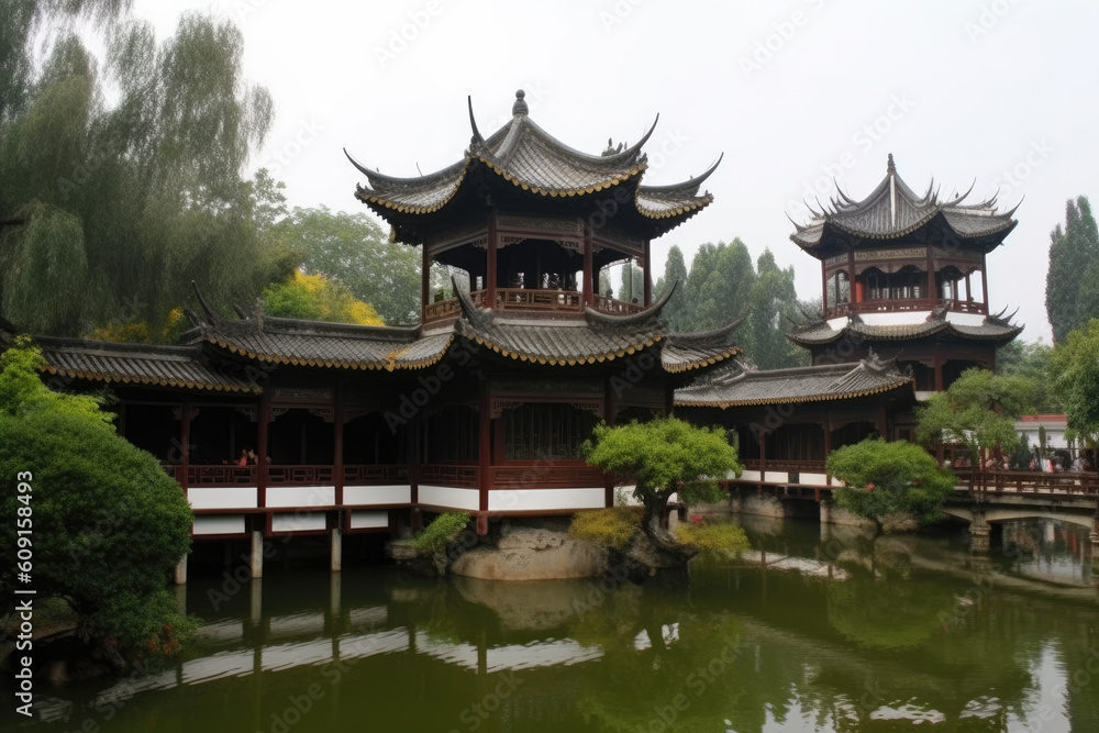 Several resplendent Chinese palaces. AI Several resplendent Chinese palaces. AI