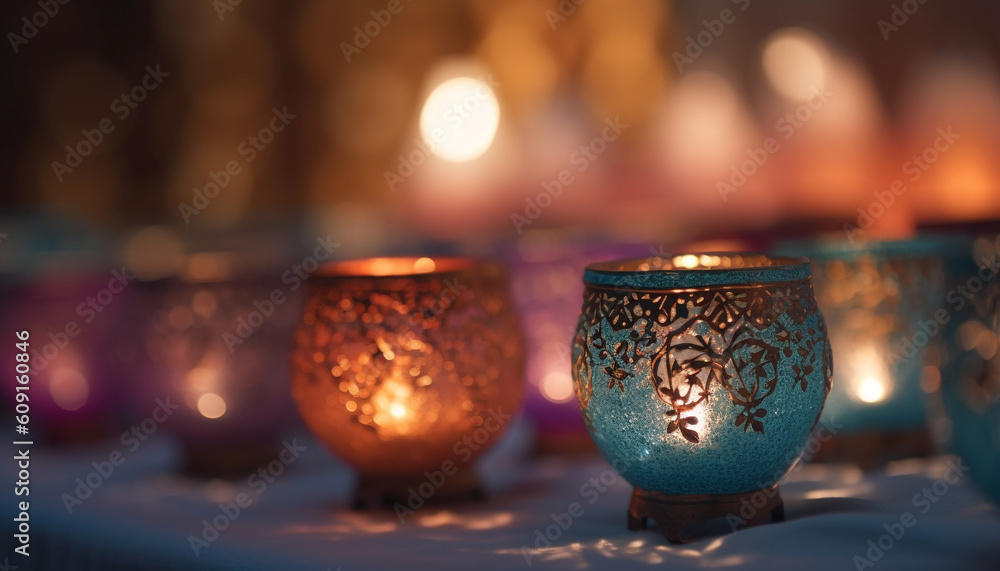 Candles burning bright, symbolizing spirituality and love generated by AI Candles burning bright, symbolizing spirituality and love generated by AI