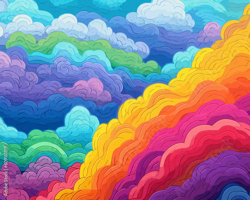 pattern with colorful waves rainbow