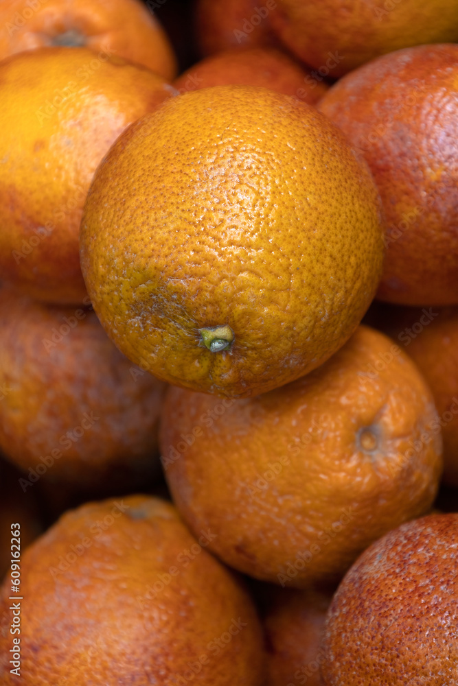 Fresh blood oranges at a market Fresh blood oranges at a market