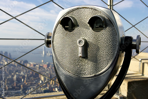 coin operated binoculars, top of the empire state building, new york, America, usa