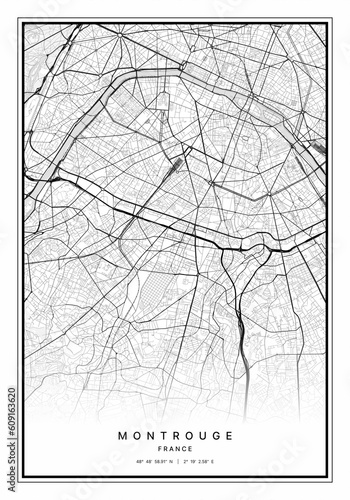 Montrouge France Map Wall Art photo