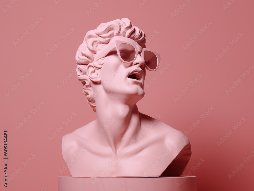 Ancient bust of a man in sunglasses. Ancient bust of a man in sunglasses.