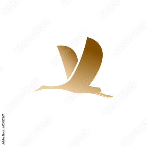 Flying duck logo vector icon and design template