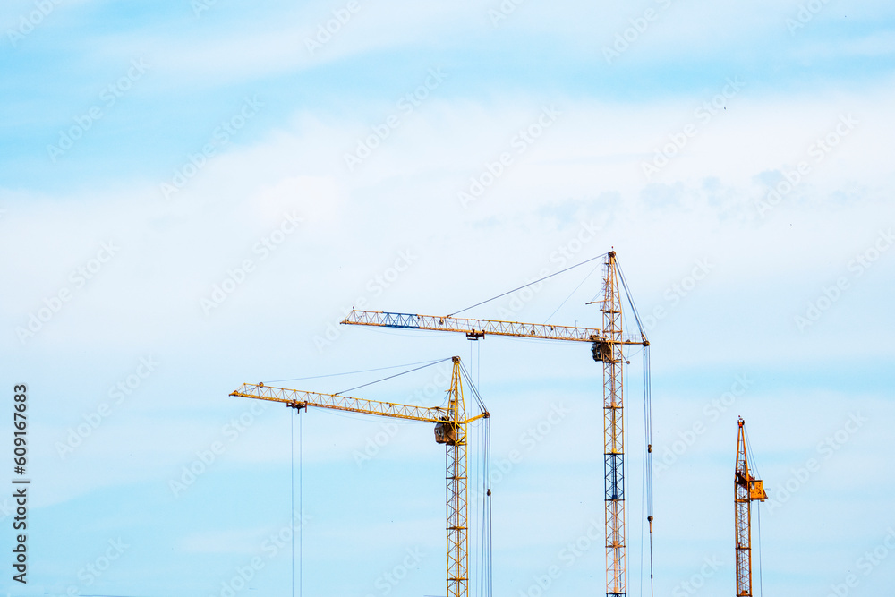 tower crane. construction of a high-rise building tower crane. construction of a high-rise building