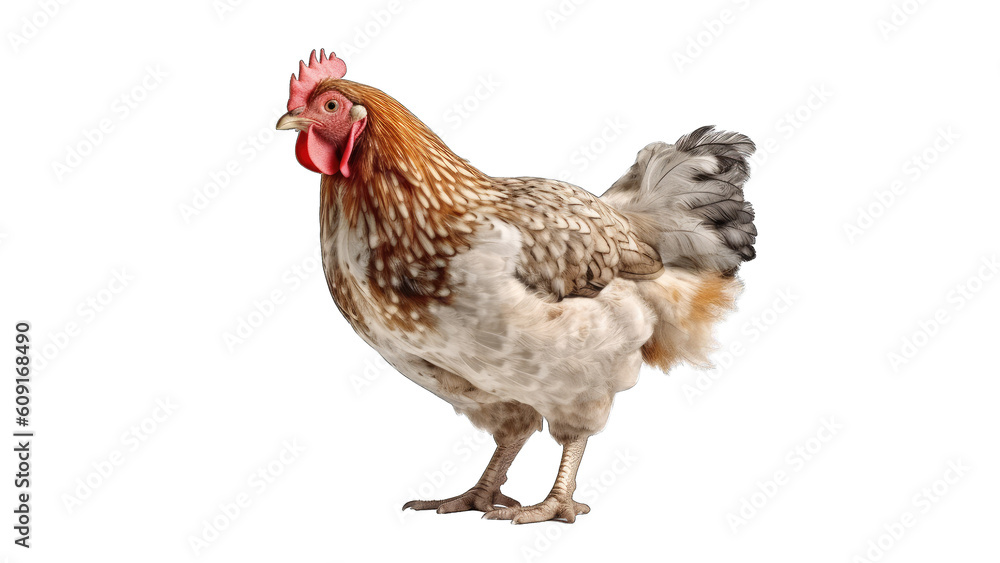 Chicken isolated on transparent background created with generative AI technology Chicken isolated on transparent background created with generative AI technology