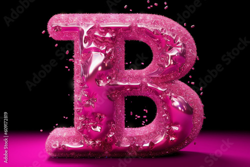 Obraz na płótnie Dynamic Glitter Burst: Vibrant Pink Text Effect with an Alluring Shine