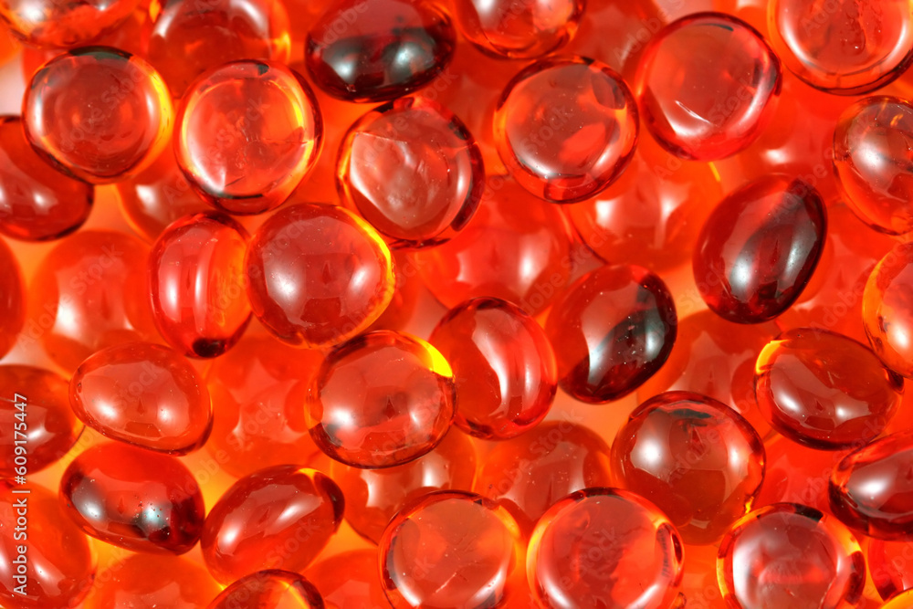 Closeup of orange glass beads Closeup of orange glass beads
