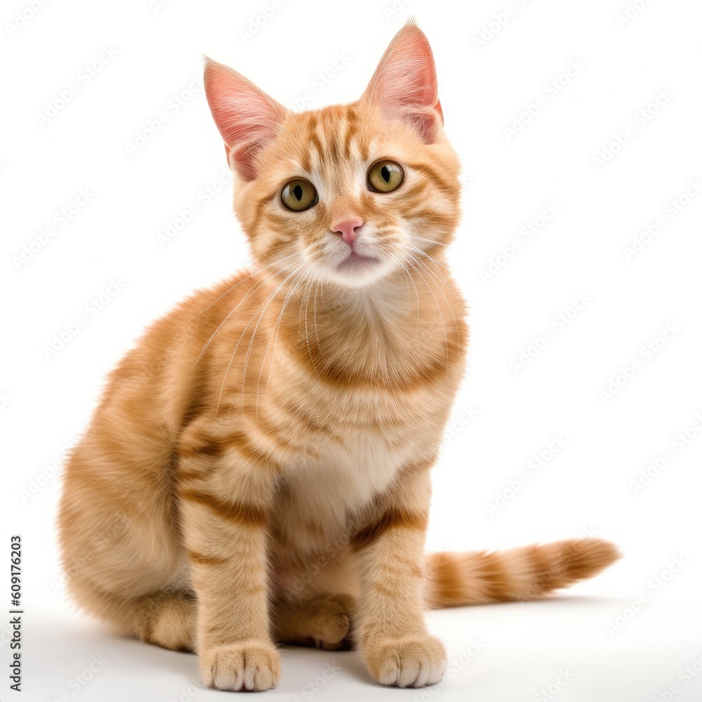 Lambkin Dwarf cat cat isolated on white background. Generative AI Lambkin Dwarf cat cat isolated on white background. Generative AI