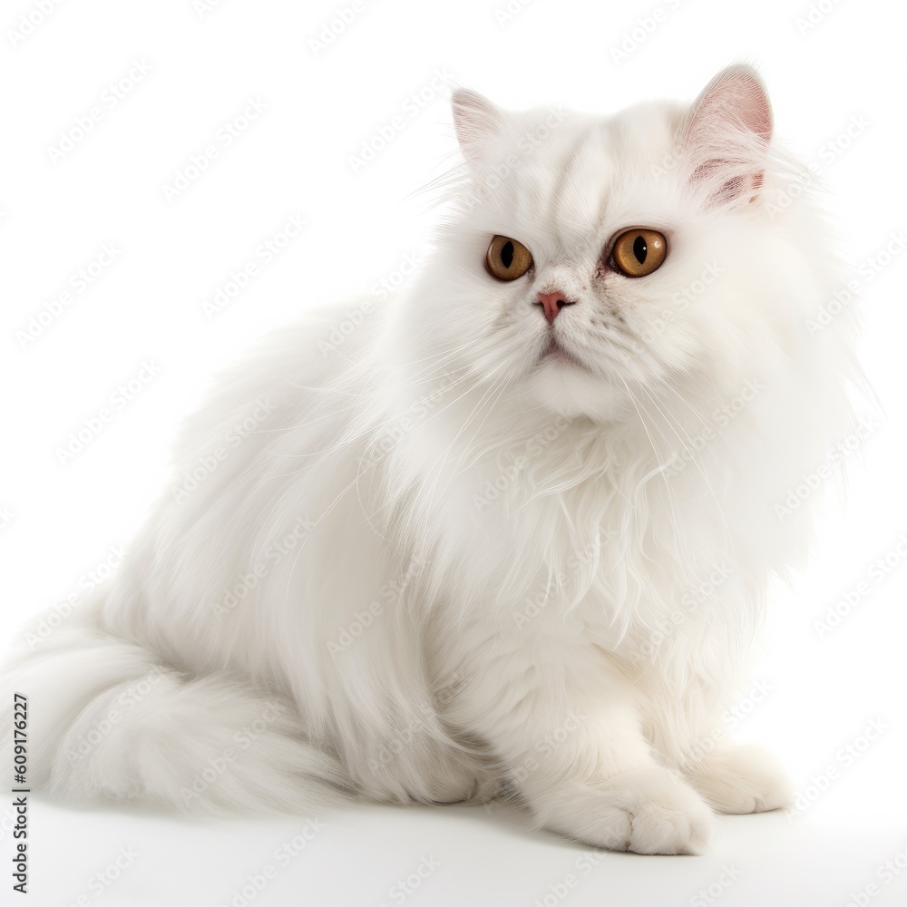Persian cat cat isolated on white background. Generative AI