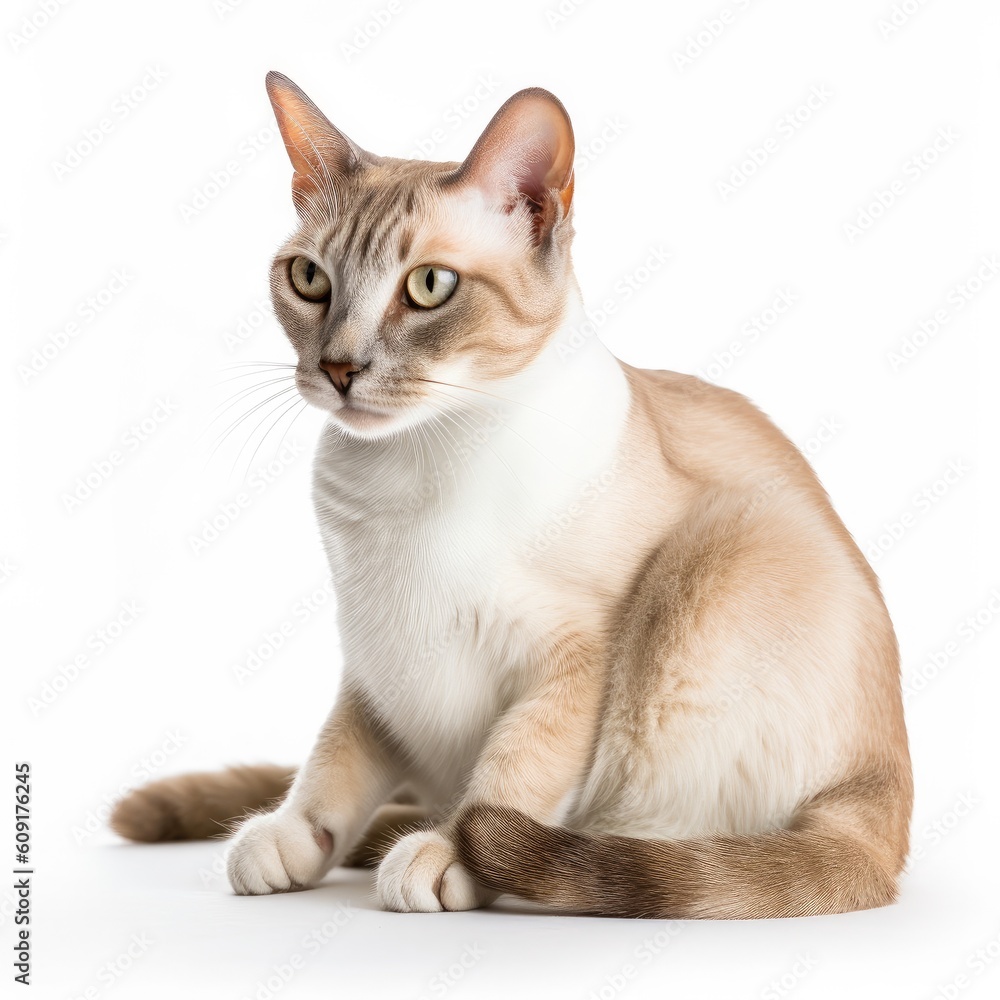 Siamese cat cat isolated on white background. Generative AI Siamese cat cat isolated on white background. Generative AI