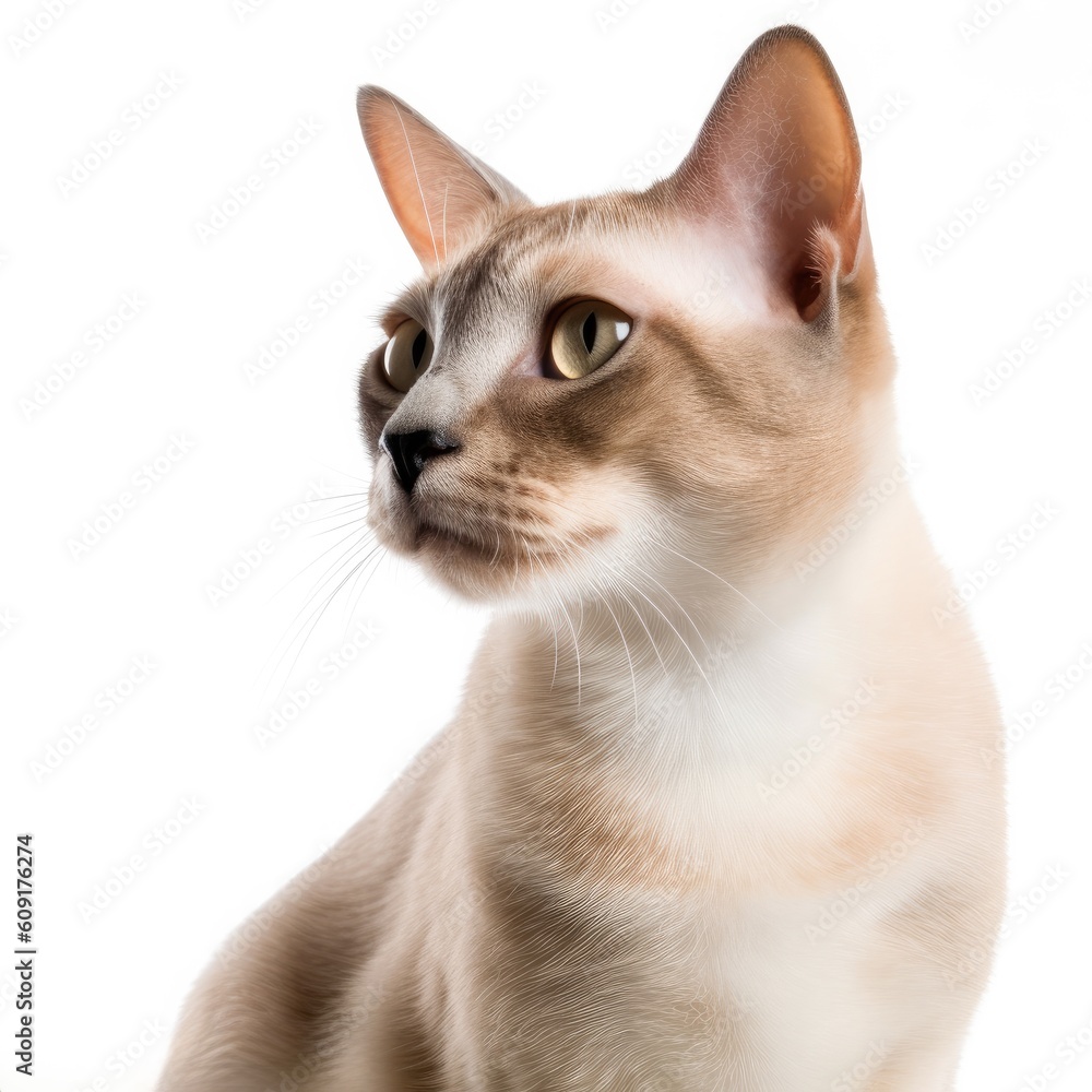 Tonkinese cat cat isolated on white background. Generative AI