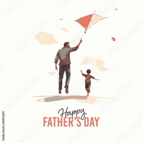 Happy Father's day, my dad my hero, daddy's girls. Turkish Translation: Babalar günü kutlu olsun. Vector, Illustration.