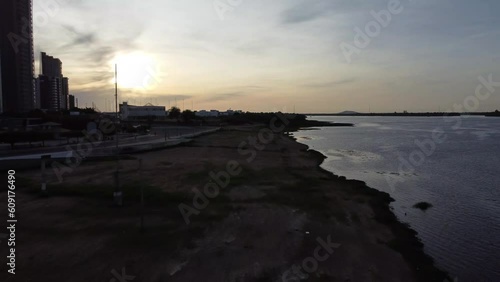 sunset over the river