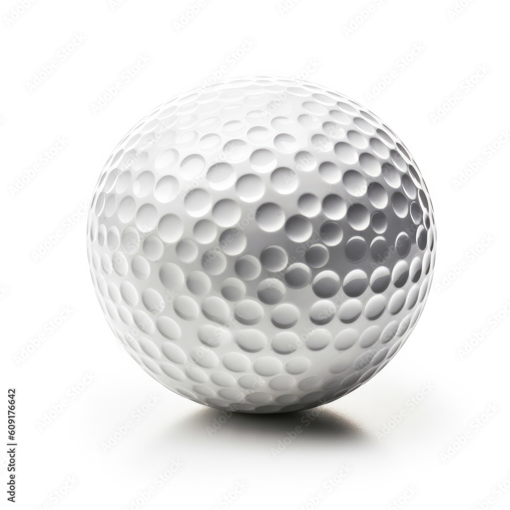 Golf ball isolated on white background. Generative AI Golf ball isolated on white background. Generative AI