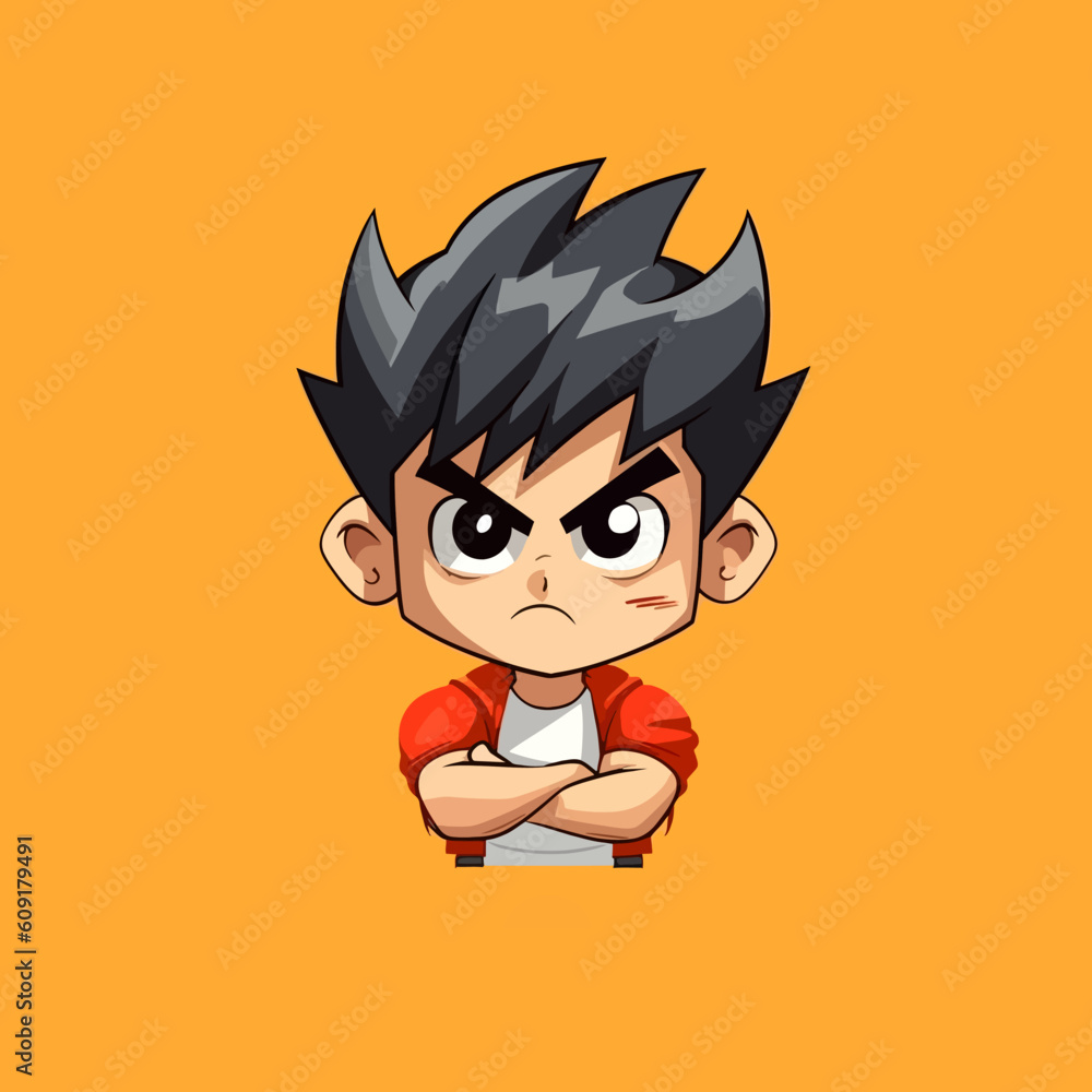Premium Vector  Young man animestyle character vector illustration design  manga anime boy